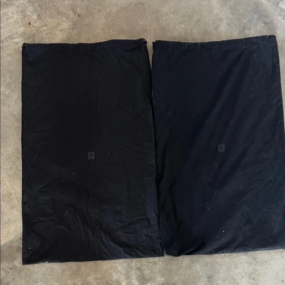 Authentic Givenchy Black Logo Drawstring Dust Bags, Set of 2